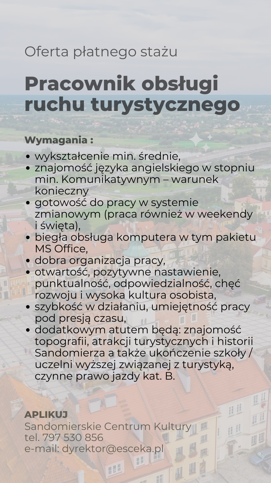 Grafika przedstawiająca ofertę płatnego stażu