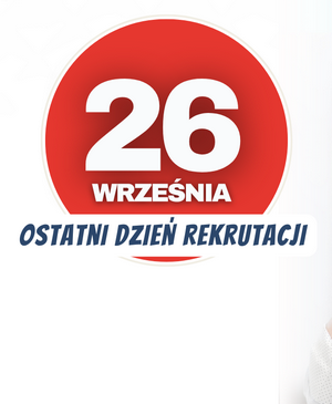 grafika przedstawia datę 26 września i dopisek ostatni dzień rekrutacji 