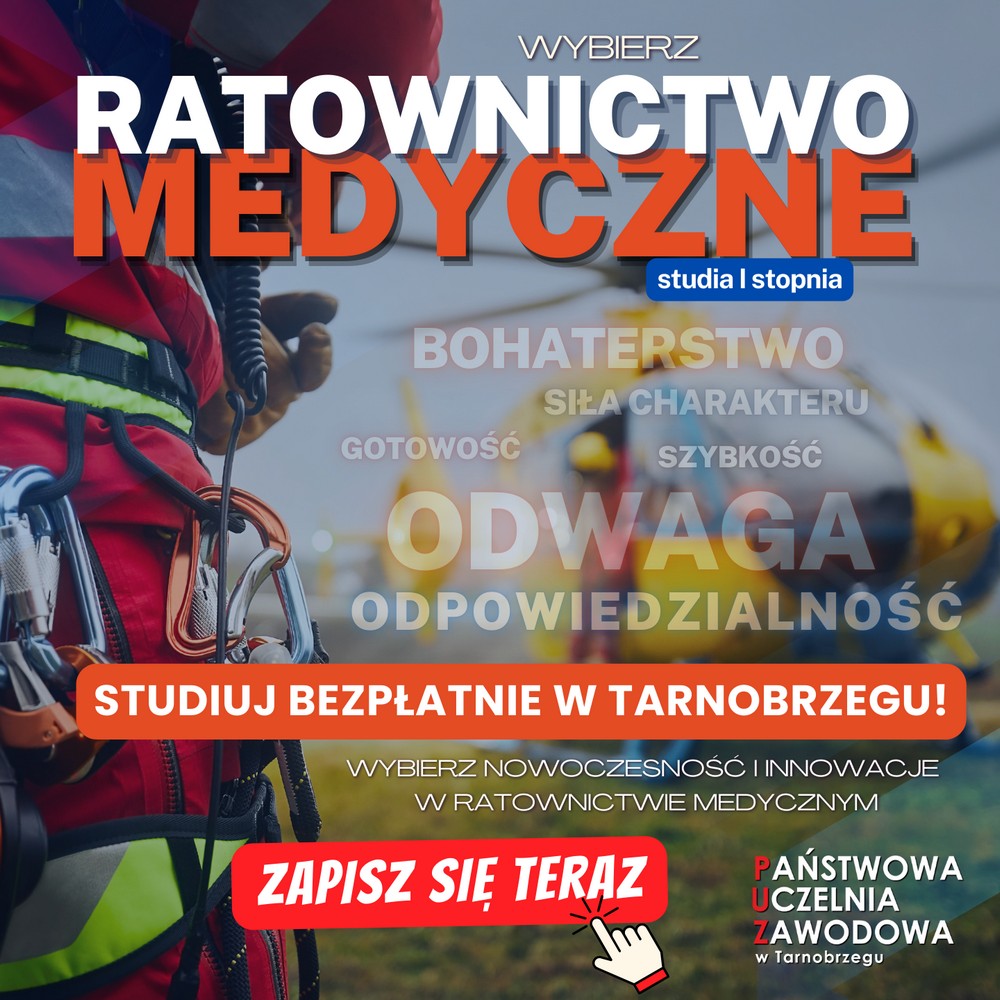 grafika promująca ratownictwo medyczne - studia pierwszego stopnia